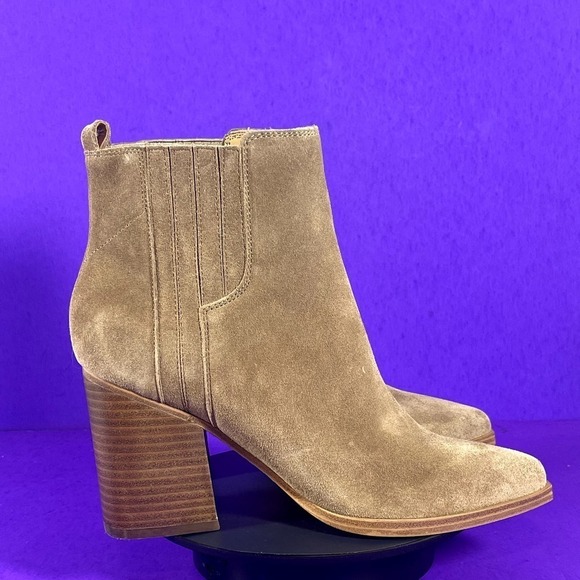 Marc Fisher Women's Brown Suede Pointed Toe Heel Bootie Shoe Size 9-NEW - Picture 1 of 8